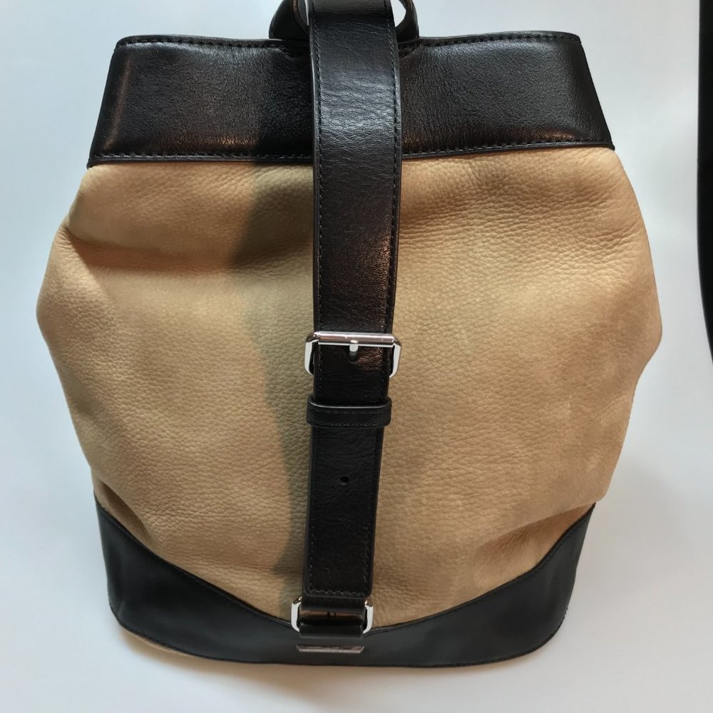 NWT Rebecca Minkoff Suede Leather Mission Sling Backpack with Leather Trim